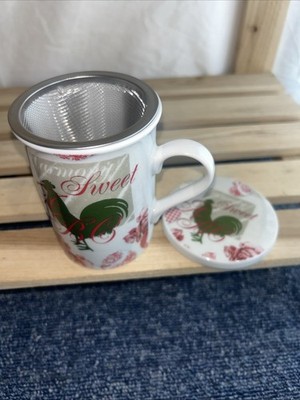 Hahn Design Becher mit Untersetzer & Sieb