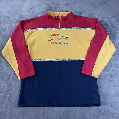 #ad VTG Australia 2000 Olympics Sweater Men#x27;s Size XL Red Yellow Blue Kangaroo $19.99