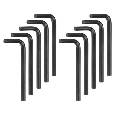 10pcs Hex Key Wrench 3/16'' CR-V L-Shape Hexagon SAE Wrenches Black