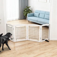 Dog Fence Indoor ,Dog Gate Indoor for Doorway pet gate -4-Panel Freestanding,...