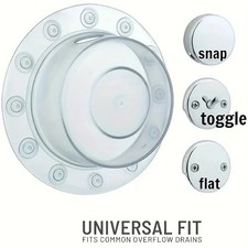 Universal Bathtub Overflow Drain Cover 1PC Plastic Bath Stopper Water, Seal
