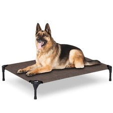 Elevated Dog Bed for Outdoor, Large Raised Dog Cot with Washable Mesh, Cooling P