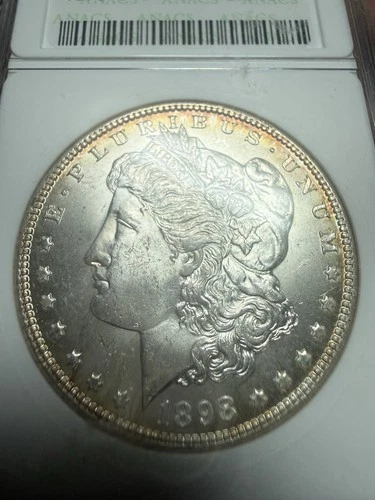 1898 O $1 Morgan Dollar ANACS MS63 Soapbox Dual Side Rim Toned Soap Box