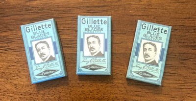 Gillette Blue Blades Vintage Razor Blades 3 Boxes Of 5 Unopened 15 Total