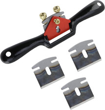 Metal Spokeshave Adjustable Spoke Shave Woodworking Hand Cutting Tool w/ Blades