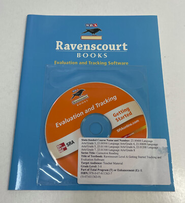 SRA Ravenscourt Level A Getting Started Tracking & Evaluation Software Grade 3-8