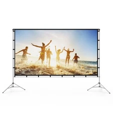 Vamvo Indoor Outdoor Projector Screen with Stand 80 Inch (16:9)
