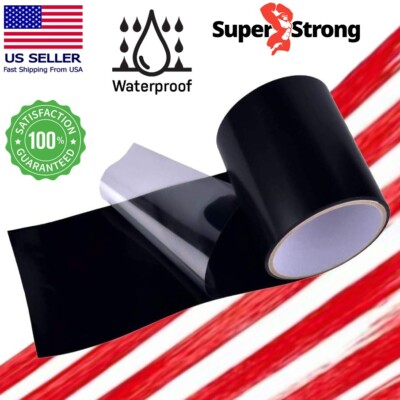 Flexible Waterproof Rubberized Tape Stop Leak Seal Repair Patch 4'' X 5Ft Black