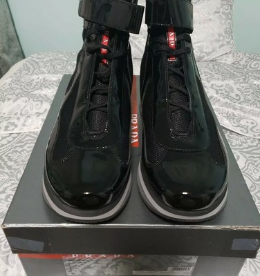 high top patent leather pradas