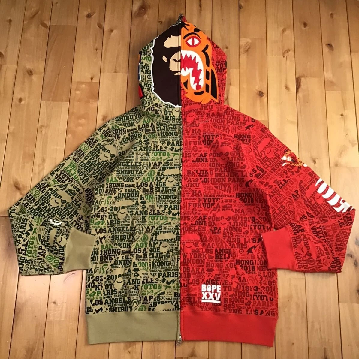 BAPE XXV CITIES CAMO ape head tiger full zip hoodie A Bathing Ape Size XL |  eBay