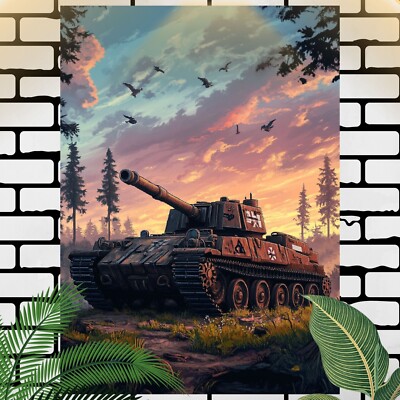 Panzer Pixel Art Poster Schöne Wanddeko Dekoration
