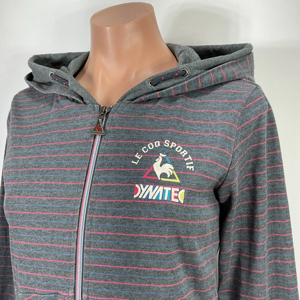 Sudadera con Capucha Le Coq Sportif Cremallera Talla M Mujer Rosa Rayas Sudadera Cremallera Foto 3 de 4