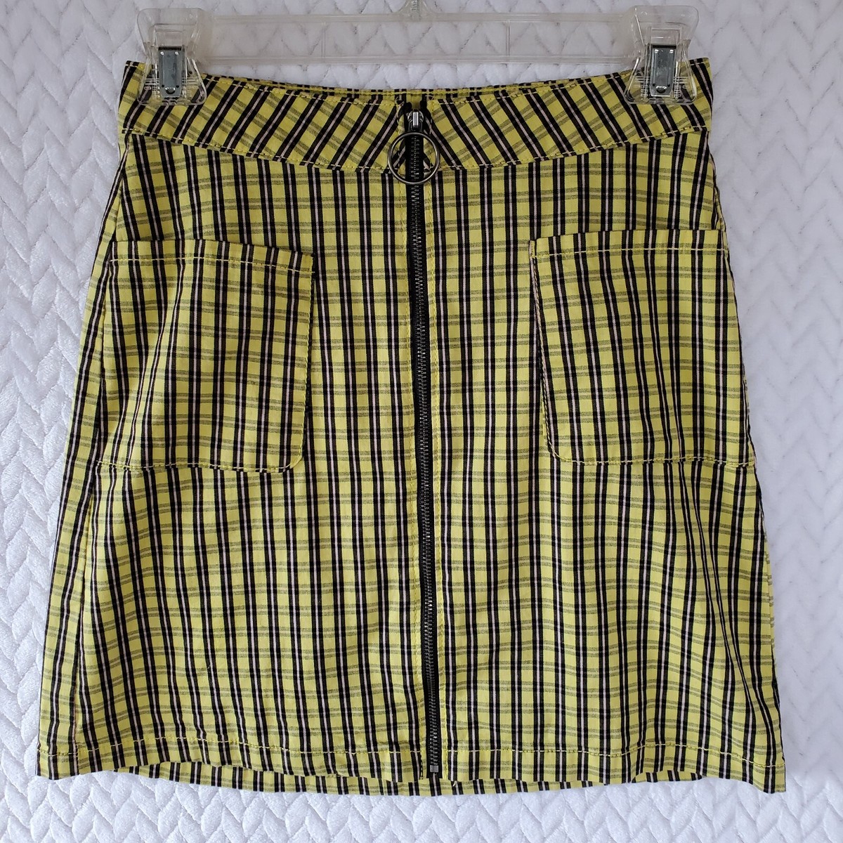 Arizona Jean Co. Black & Yellow Plaid & Striped Full Zip