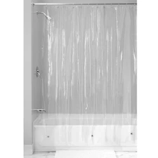 NEW SOLID WATER REPELLENT BATHROOM SHOWER CURTAIN LINER CLEAR ALL COLORS