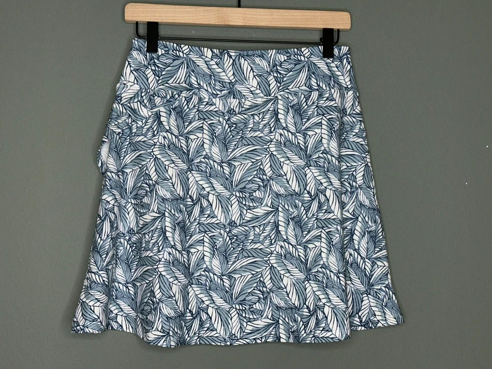 Eddie Bauer Mujer Pequeño Atlético Imitación Envoltura Verde Blanco Hoja Estampado Kacey Mini S Foto 3 de 4