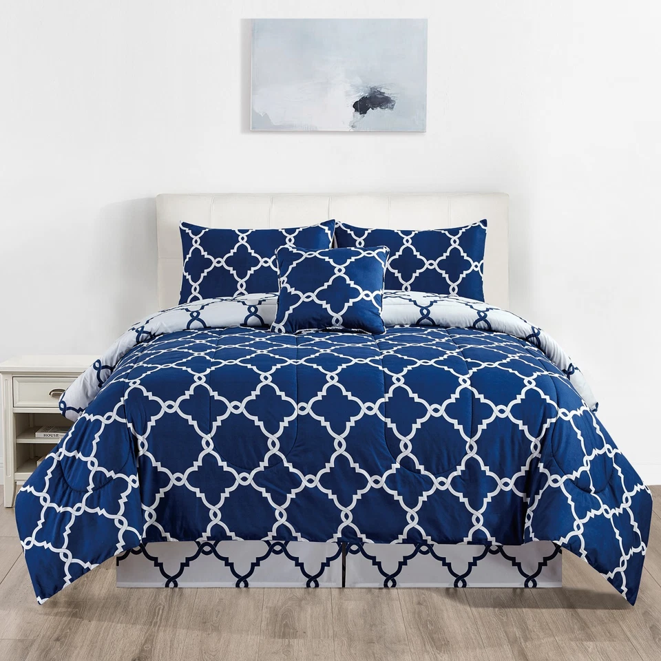 Down Alternative Comforter Set 5 PCS All Season Reversible Comforter Bedding Set - Image 2 of 4