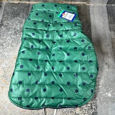 Top-Paw Dog Puffer Jacket Size Large Green Polka Dot New w/tags