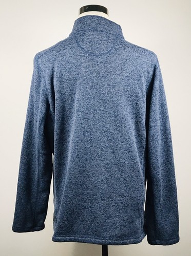 Woolrich Mens XL Snap Front Knit Fleece Pullover Blue Heather Poly Outdoors - Picture 5 of 5