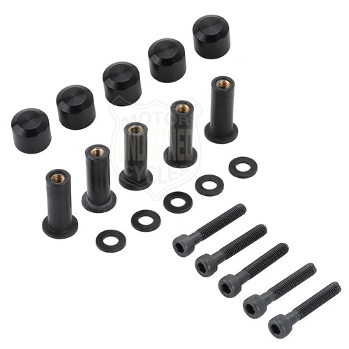 Rubber Windscreen Well Nuts Bolt Screw Caps Cover Kit For Harley Road