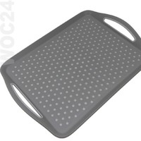 ANTI-RUTSCH Serviertablett 45,5 X 32 Kunststoff Bett Tablett Grau Rutschfest