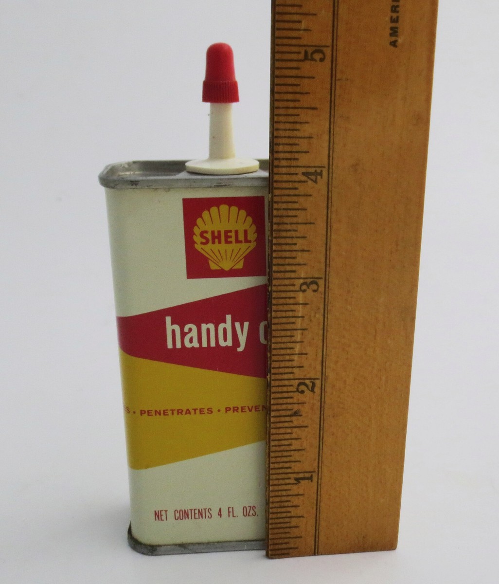 Old SHELL HANDY OIL Can Household Oiler Vintage Advertising