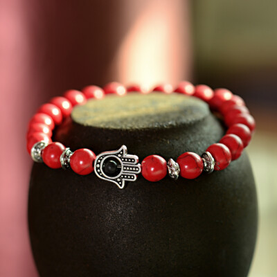 Elegant Red and Turquoise Beaded Bracelet s-l400.jpg main image 3
