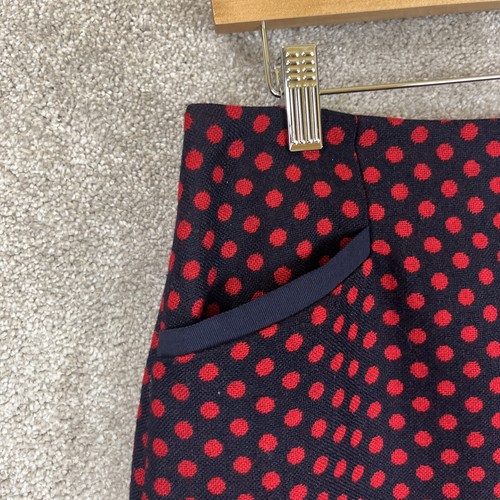 Talbots Skirt Womens 6 Red Polka Dot Wool Blend Lined Pockets Side Zip- 2860 - Picture 5 of 12