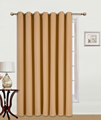 1 SOLID GROMMET PANEL THERMAL BLACKOUT WINDOW PATIO DOOR CURTAIN X-WIDE 84" LONG - Picture 21 of 101