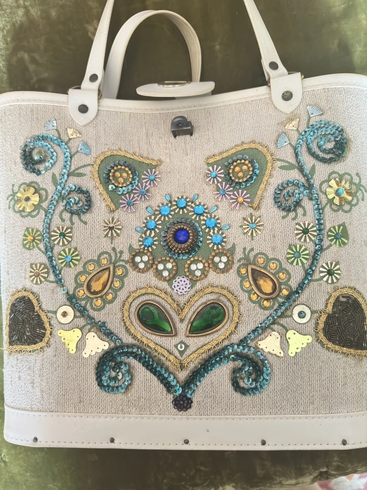 1960s Vintage Edith Collins/Jewel Tone Canvas Handbag - Image 2 of 4