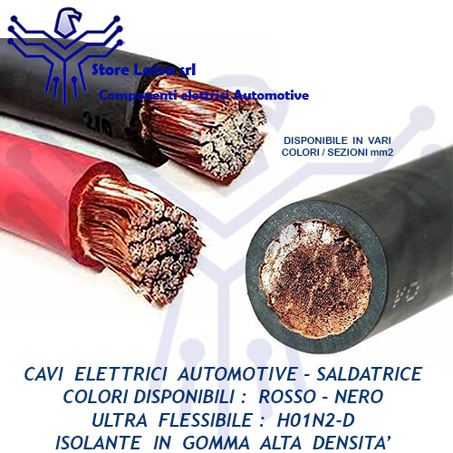 Cavo flessibile in rame SARFLEX per saldatrice sezione 35 mm. fornito al ROTOLO