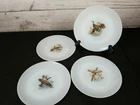 Vintage Fire King White Milk Glass 6 " Plates Game Bird Bundle Lot of 4 🦆 Cool!
