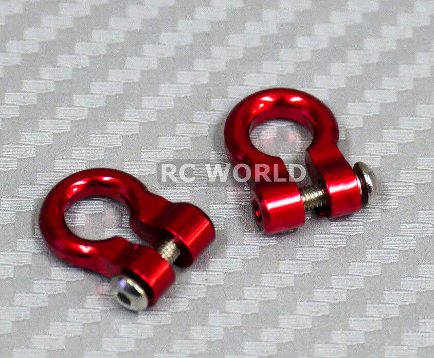 RC 1/10  Scale Truck  Accessories METAL ANCHOR SHACKLES - RED - (2) 