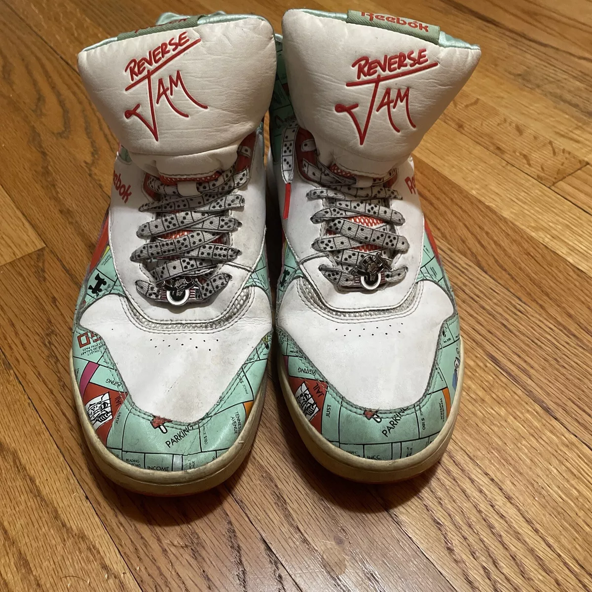 Monopoly Sneakers Reverse Jam Dice Laces Reebok Game Board