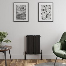 Black Designer Radiator Vertical Horizontal Flat Panel Oval Single Double Rads