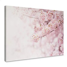 Leinwandbild Zarte Kirschblüten WANDBILD WANDDEKO KEILRAHMEN Handarbeit farbecht