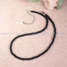 Natural Lava Rocks 6mm Beaded Choker Healing Protection Women Men Necklace Gift