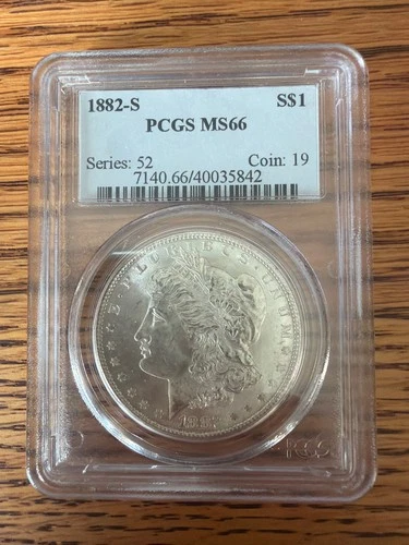 1882-S $1 Morgan Silver Dollar PCGS MS 66 Series 52 Coin 19