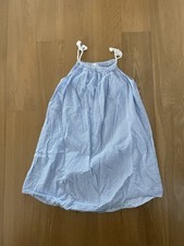 Girls H&M Dress Blue And White Stripe Child Side 9-10 Year Old