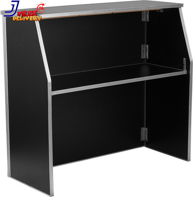 Portable 4' Black Laminate Foldable Bar for Events and Gatherings