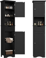 67" Tall Bathroom Storage Cabinet, Narrow Bathroom Cabinet with 2 Doors and 1 Dr