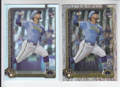 2 - 2025 Topps CARLOS RODRIGUEZ Rainbow Foil + Holo Foil Brewers #16
