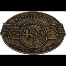 Running Strong American Indian Youth Billy Mills 40th Vintage Belt Buckle