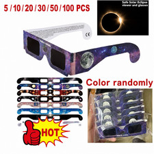 10/20/30/50/100PSolar Eclipse Glasses CE ISO Certified - Safe Sun Viewing UK Aug