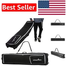 Durable Wheeled Ski Bag - Padded for Protection  Fits Skis Up to 190cm