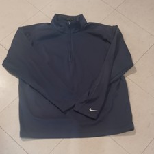 Nike Golf Polo Shirt Navy Blue L Long Sleeve Dri-FIT 1/4 Zip Collared