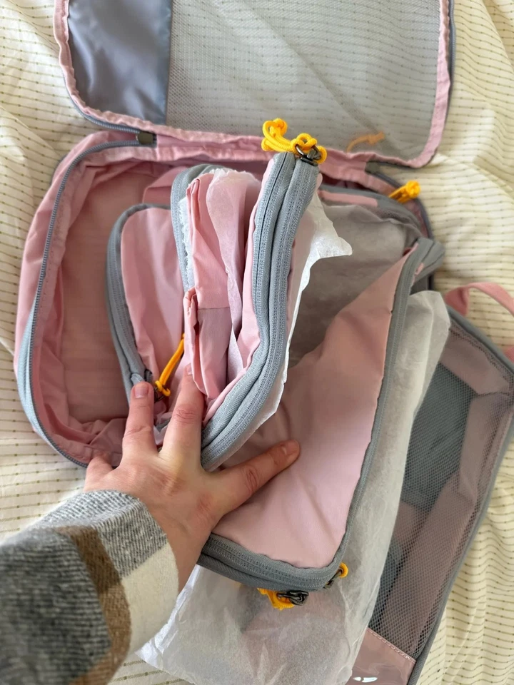 Conjunto de sacos de armazenamento leves organizadores de bagagem de viagem cubos de embalagem de compressão - Imagem 2 de 4