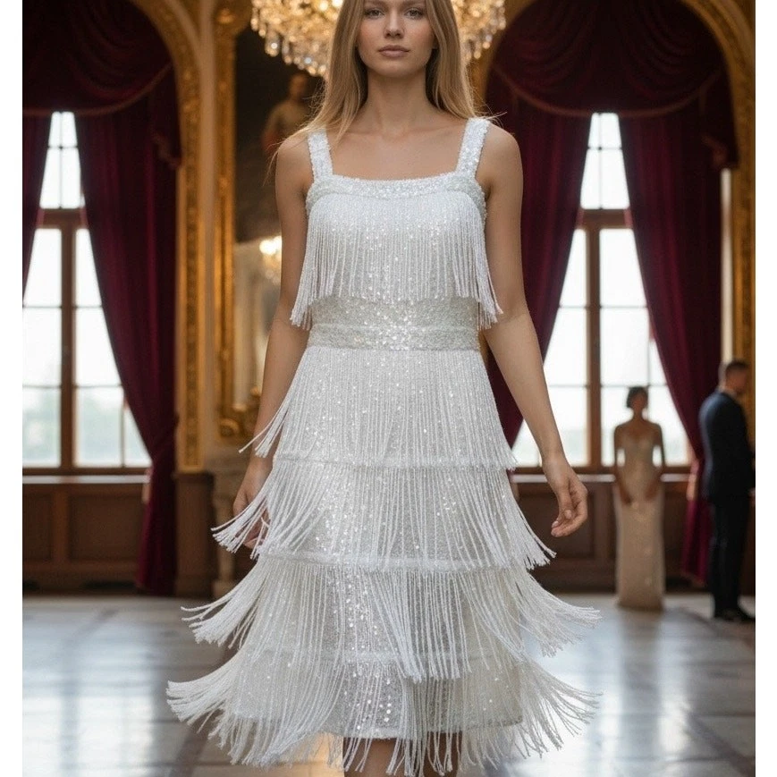 white flapper dress products for sale | eBay