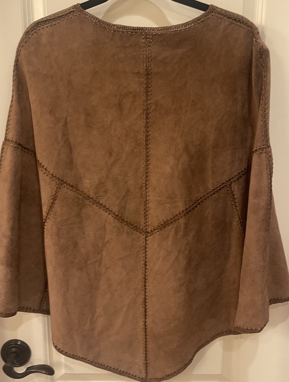Brandon Thomas Suede Western Patchwork Poncho - image 3