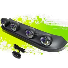Universal Offroad Top Roof Light Bar+4X Round Neo Chrome Fog Rally Lamp+Switch