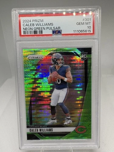 2024 Panini Prizm - Rookies Caleb Williams #301 Neon Green Pulsar (RC) PSA 10